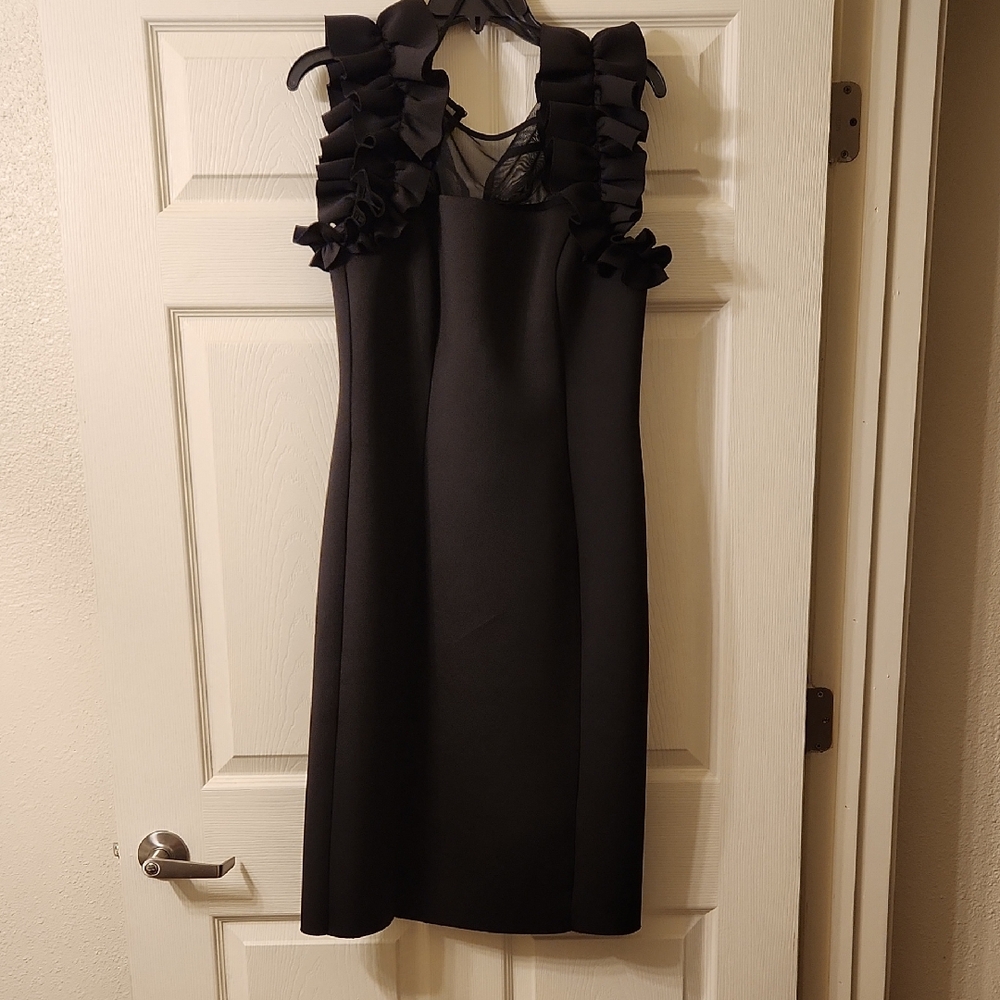 Eliza J Black Ruffle Mini Dress